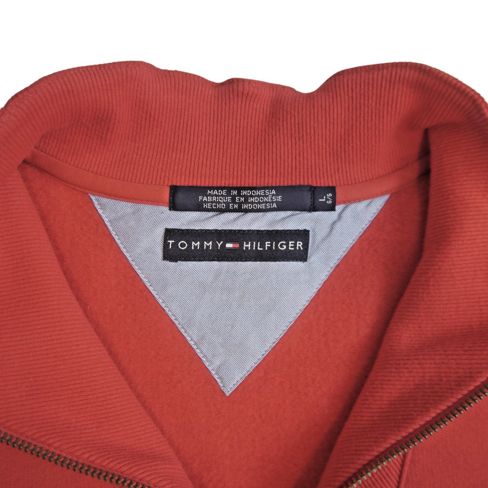 Vintage Tommy Hilfiger Men’s L Quarter Zip Big Logo Colorblock Sweatshirt - Picture 7 of 9